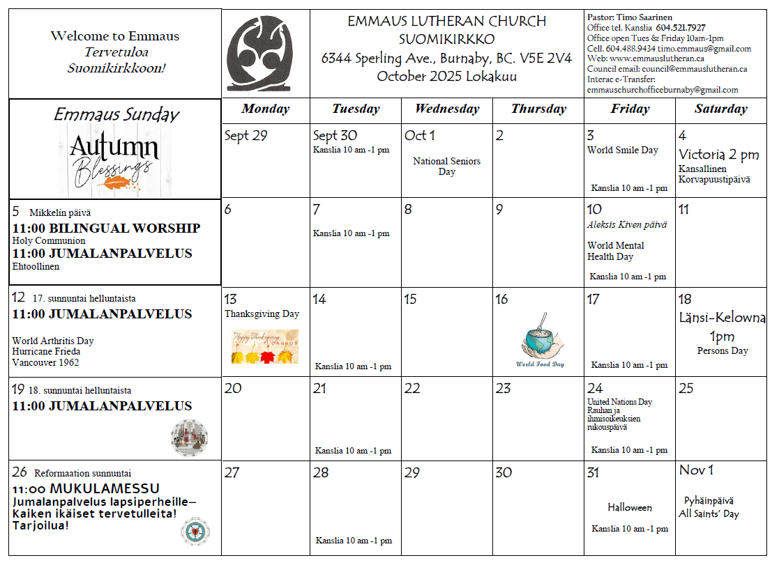 November calendar