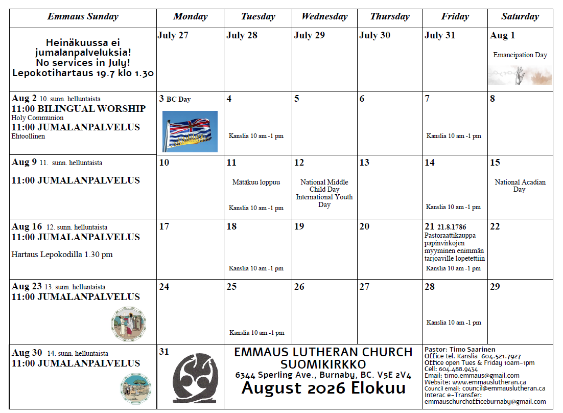 November calendar