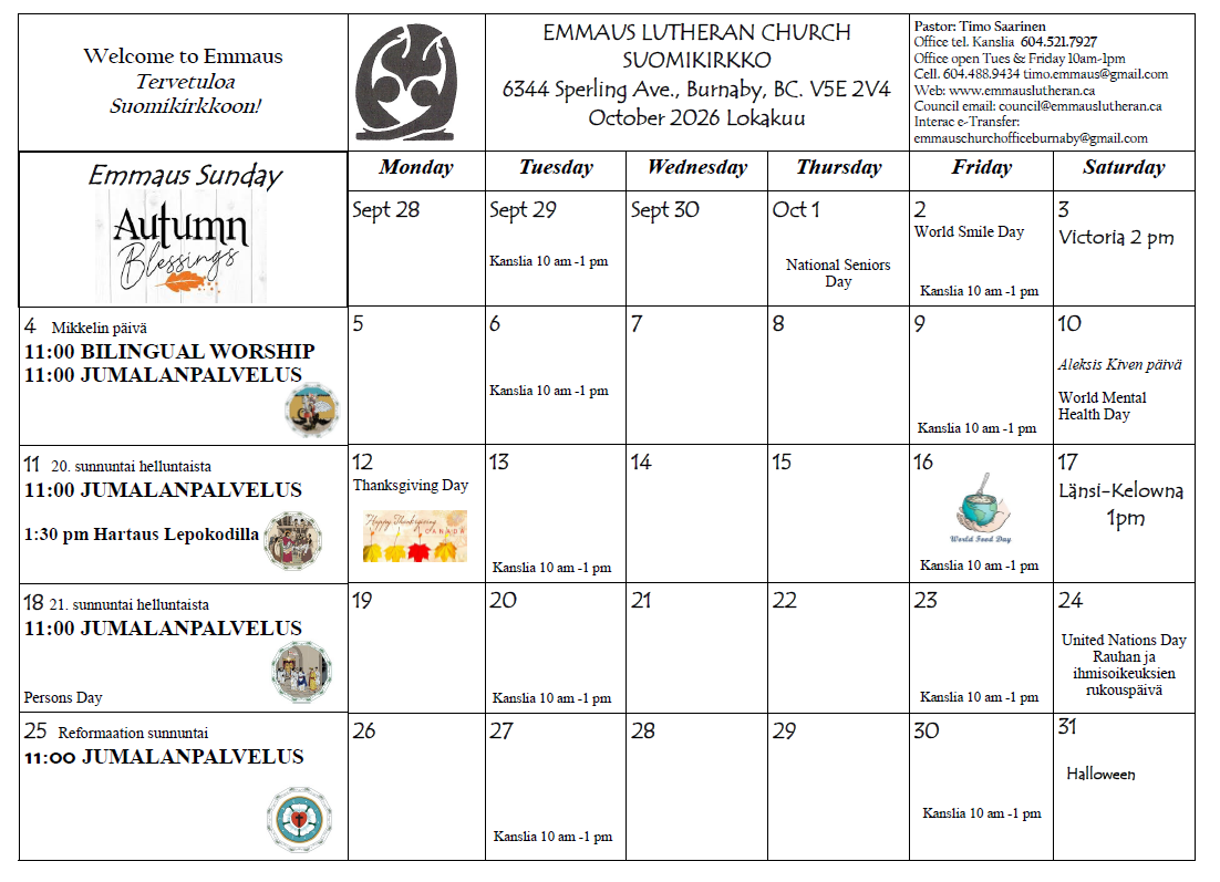 November calendar