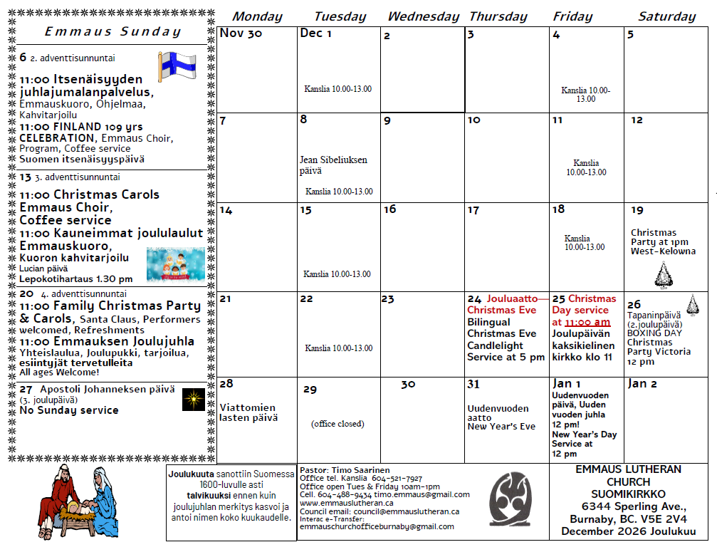 November calendar