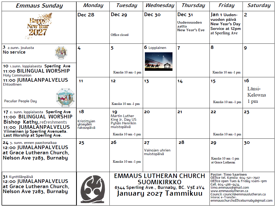 November calendar